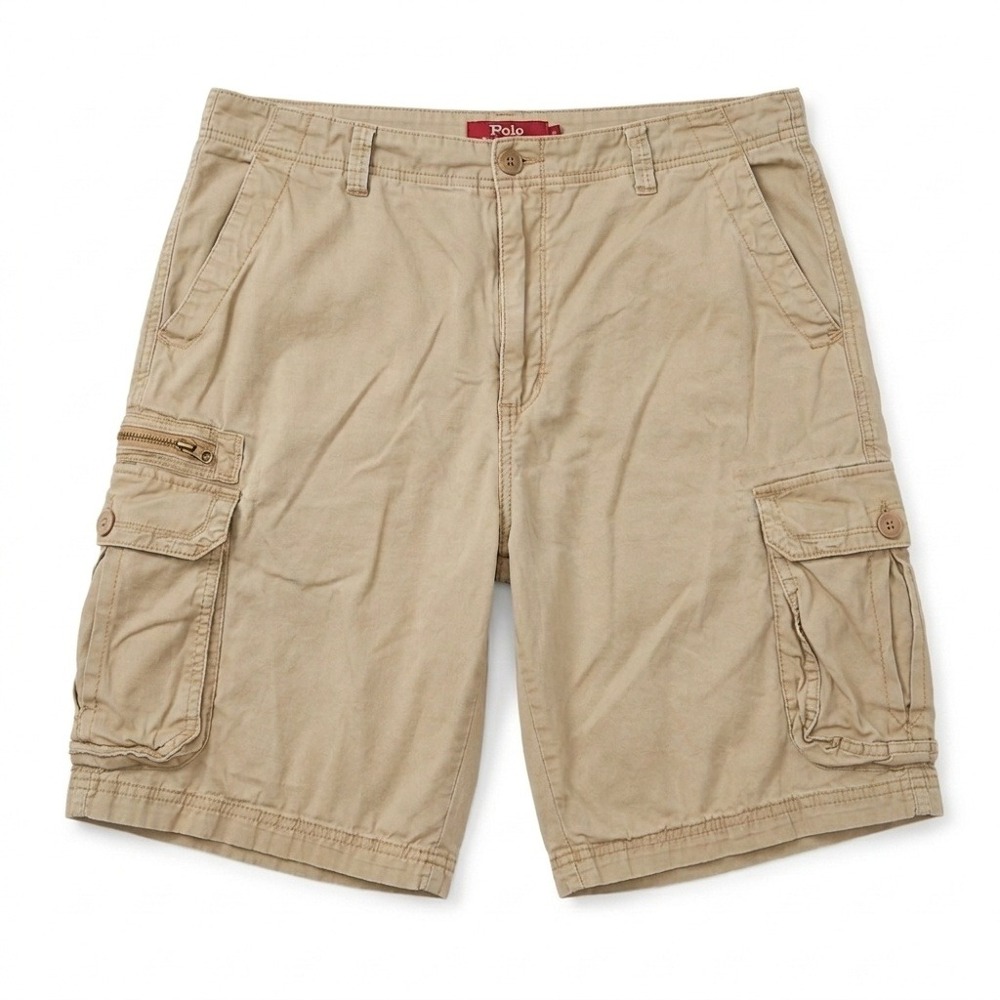 UNIONBAY Men's Cargo Shorts Size 36 Beige Khaki‎ Cotton Stretch Utility Pockets
